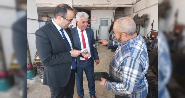 İlçe Kaymakamı ve Başkandan Sanayi esnafına ziyaret