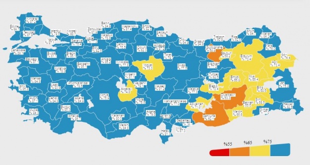 Niğde 1 doz aşılamada Mavi kategorili iller arasına girdi