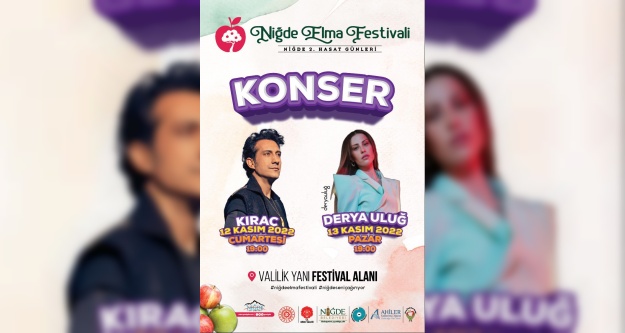 Elma Festivalinde Kıraç ve Derya Uluğ, Niğde'de konser verecek