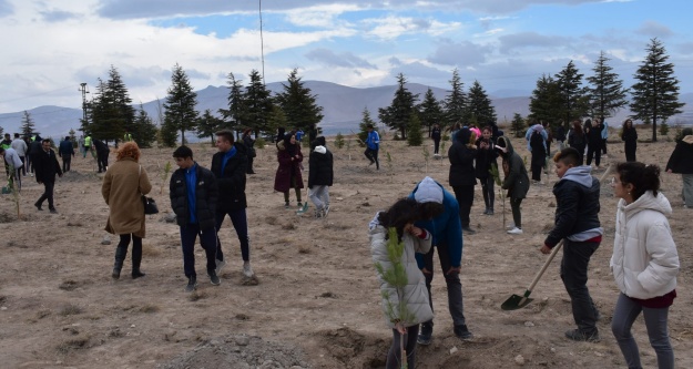 Öğretmenler için 3 bin 553 fidan toprakla buluşturuldu