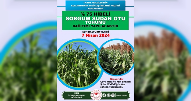 Niğde'de Çiftçilere %75 Hibeli Yem Bitkisi Desteği